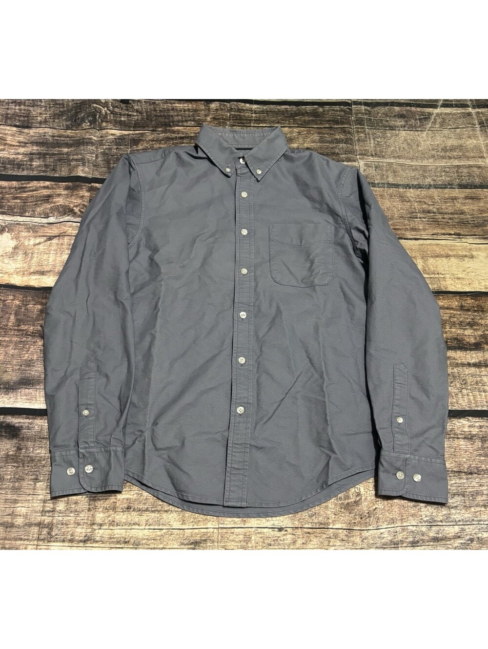 LL Bean Signature Shirt Mens Small Slim Fit Cotton Button Up Blue